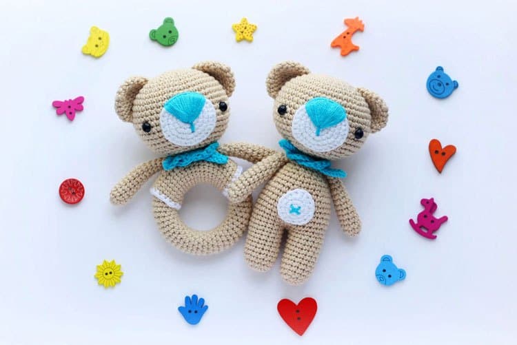 Amigurumi Teddy Bear and Teddy Rattle