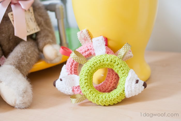 Hedgehog Taggie Baby Toy Crochet Pattern<