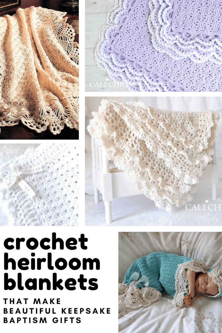 If you want to make a handmade keepsake gift for a baby's baptism or baby shower you can't go wrong with these beautiful crochet heirloom blanket patterns