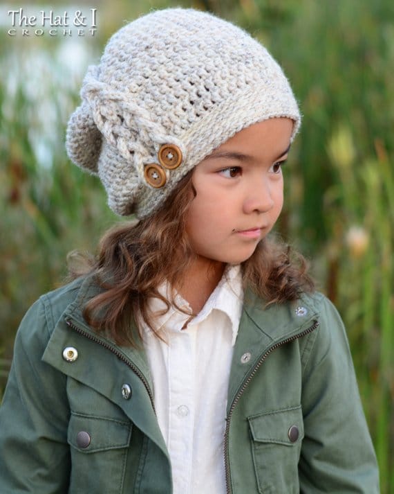 crochet slouch beanie hat for child - the hat and I on etsy