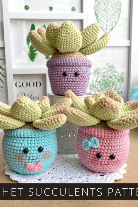 If you're looking for a sweet gift for Mother's Day or just for a friend to show you are thinking of her you cannot beat these cute kawaii succulents! The crochet pattern is easy to follow too!