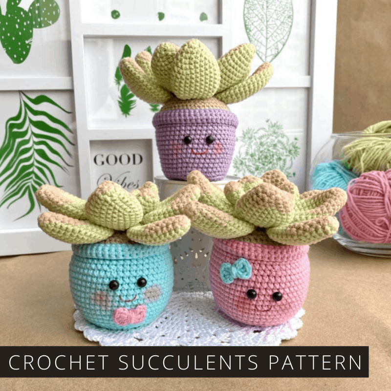 If you're looking for a sweet gift for Mother's Day or just for a friend to show you are thinking of her you cannot beat these cute kawaii succulents! The crochet pattern is easy to follow too!