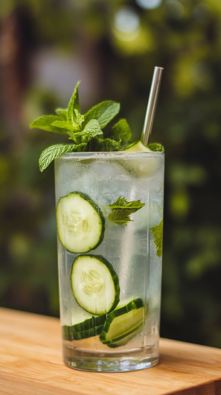 The Cucumber Mint Cooler is a refreshing cocktail that’s perfect for a girls' night in. This drink combines the crispness of cucumber with the invigorating flavor of mint, creating a light and revitalizing experience. It's simple to make and will surely impress your friends!