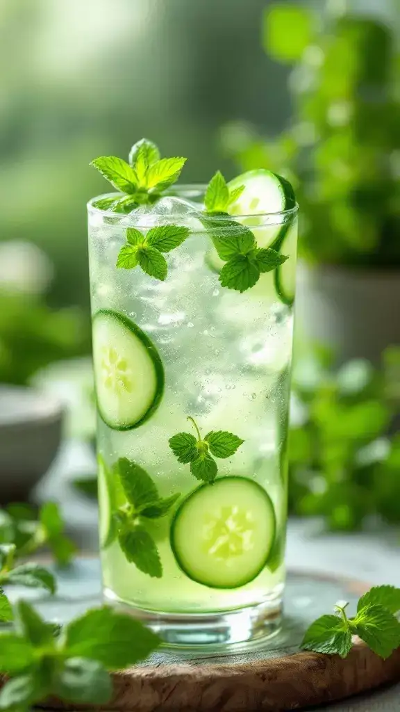 Beat the heat with a refreshing Cucumber Mint Spritz! This easy-to-make drink combines cool cucumber and mint for a light, crisp flavor thatโs perfect for a girl's night in. Serve it up with ice and enjoy the bubbly goodness as you chat and laugh the night away!
