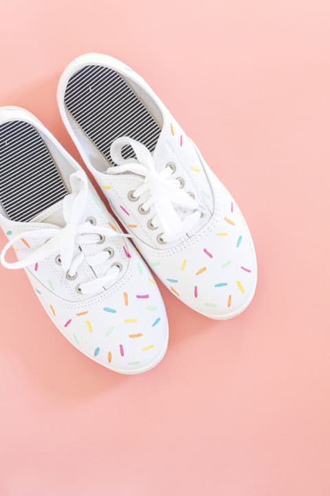 DIY Painted Ice Cream Sprinkles Shoes