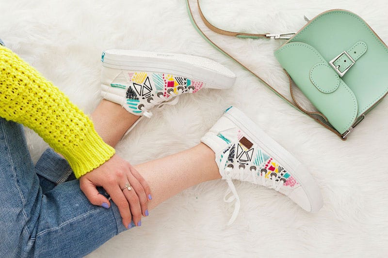 Forget the Hoop! Embroider White Canvas Sneakers for Spring