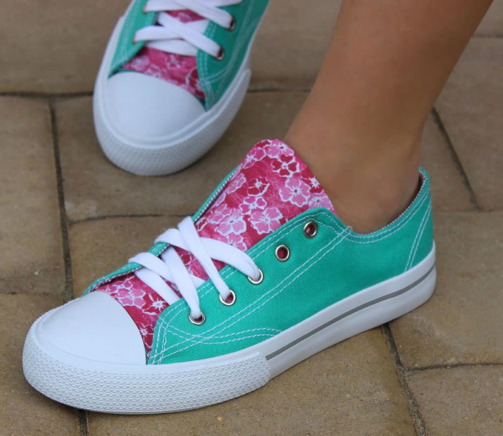 DIY Fabric Accent Sneakers