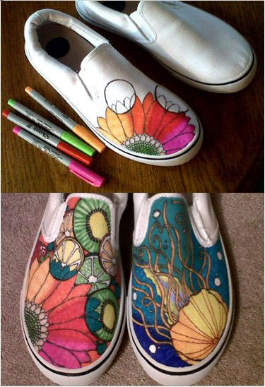 Customized Sneakers with Sharpie Markers