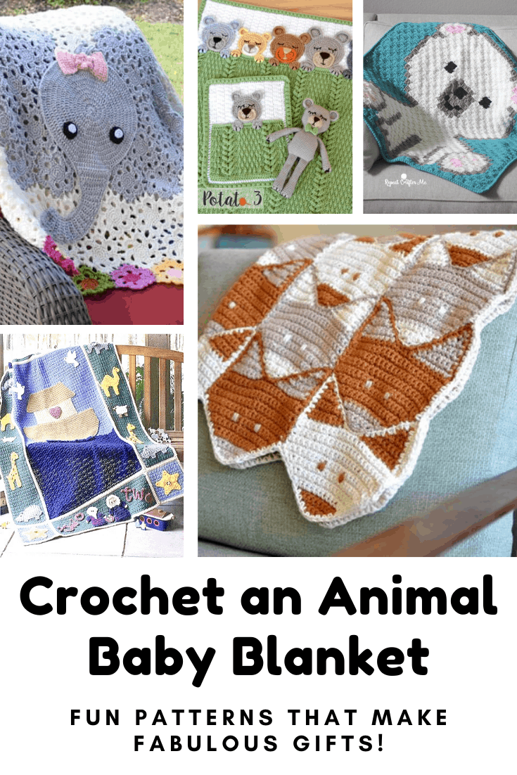How cute are these animal baby blanket crochet patterns? They'd be perfect for a baby shower gift! #crochet #crochetpattern #babyshowergift #crafts