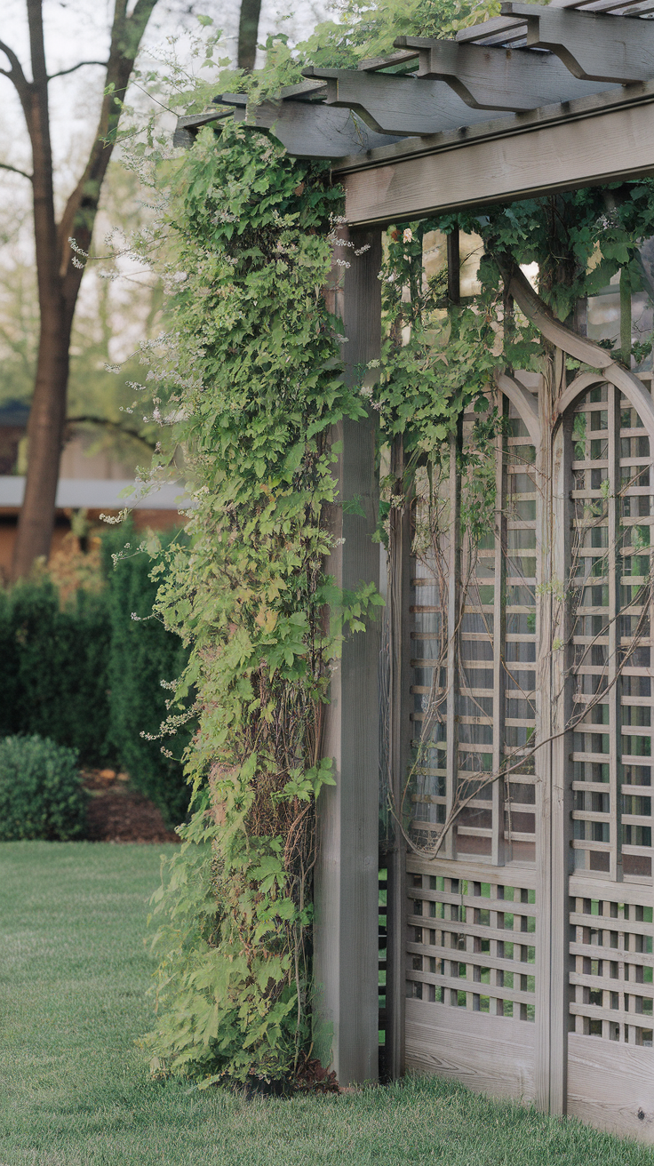 Decorative trellises are the unsung heroes of backyard privacy. Not only do they create a beautiful green screen, but they also add charm and character to your garden. When paired with climbing vines like jasmine, ivy, or clematis, they transform into living walls that provide both shade and seclusion.