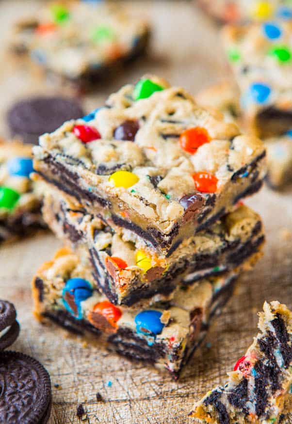 LOADED M&M OREO COOKIE BARS