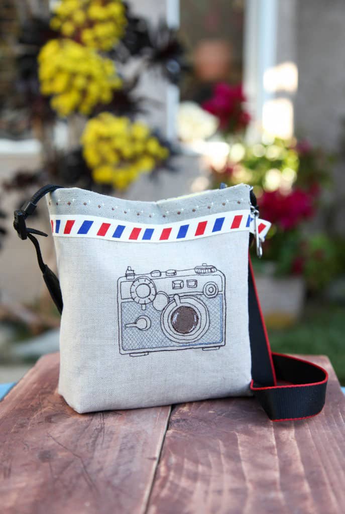 Camera Bag with Embroidered Camera