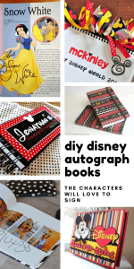 Loving these diy Disney autograph books! The perfect craft to do with the kids while you're counting down the days to your vacation - and the characters will love to sign them!