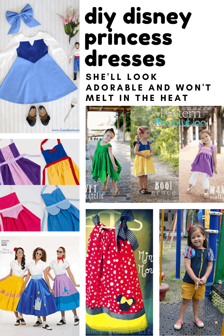 Loving these DIY Disney dresses that you can sew at home! She'll look adorable and won't get all hot and sweaty in the Florida heat!