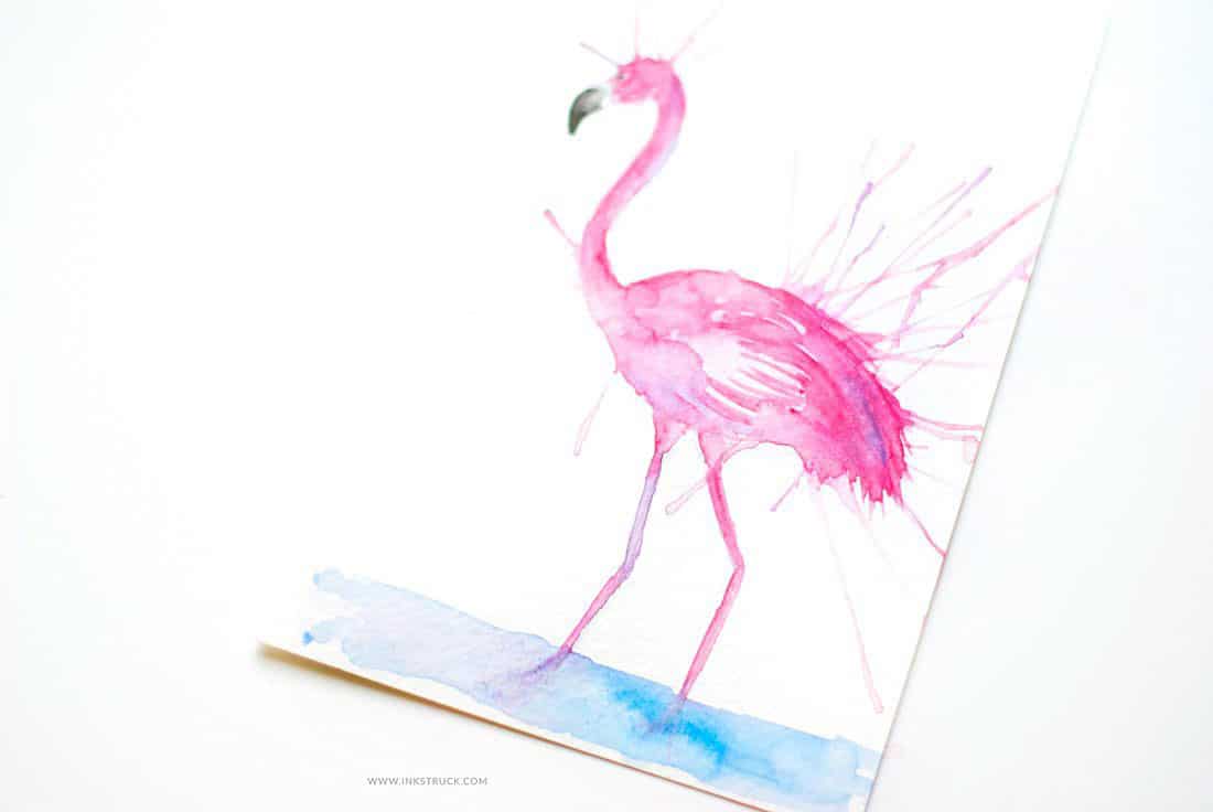Flamingo Watercolour Painting