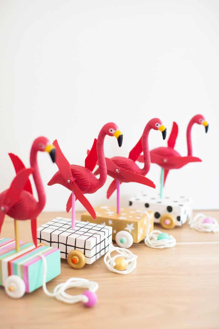 DIY Flamingo Pull Toy