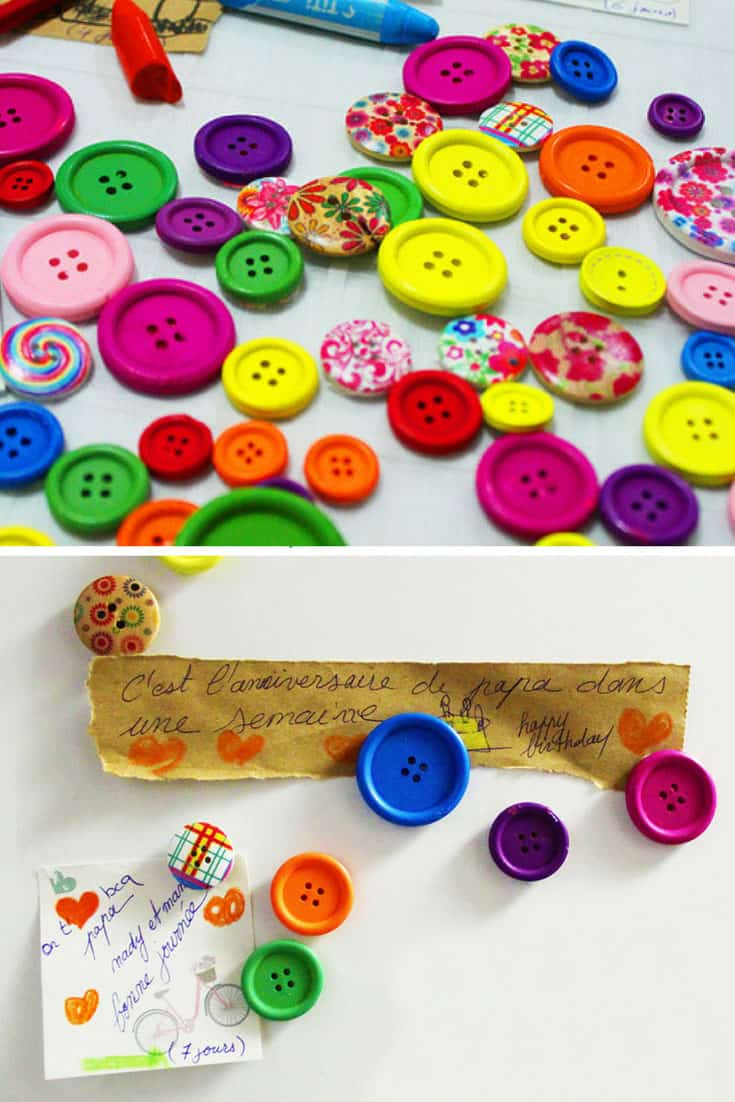 DIY Button Fridge Magnets