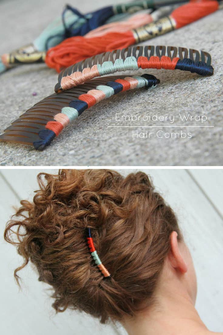How to Make Embroidery Wrapped Hair Combs