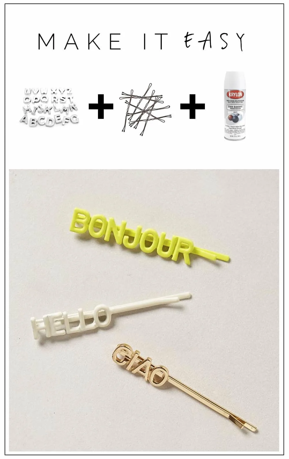 DIY Word Up Hair Grips