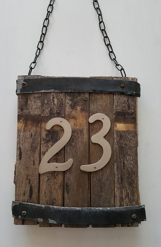 Rustic House Number Sign