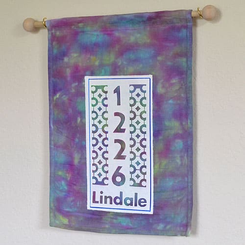 Tie Dyed House Number Banners