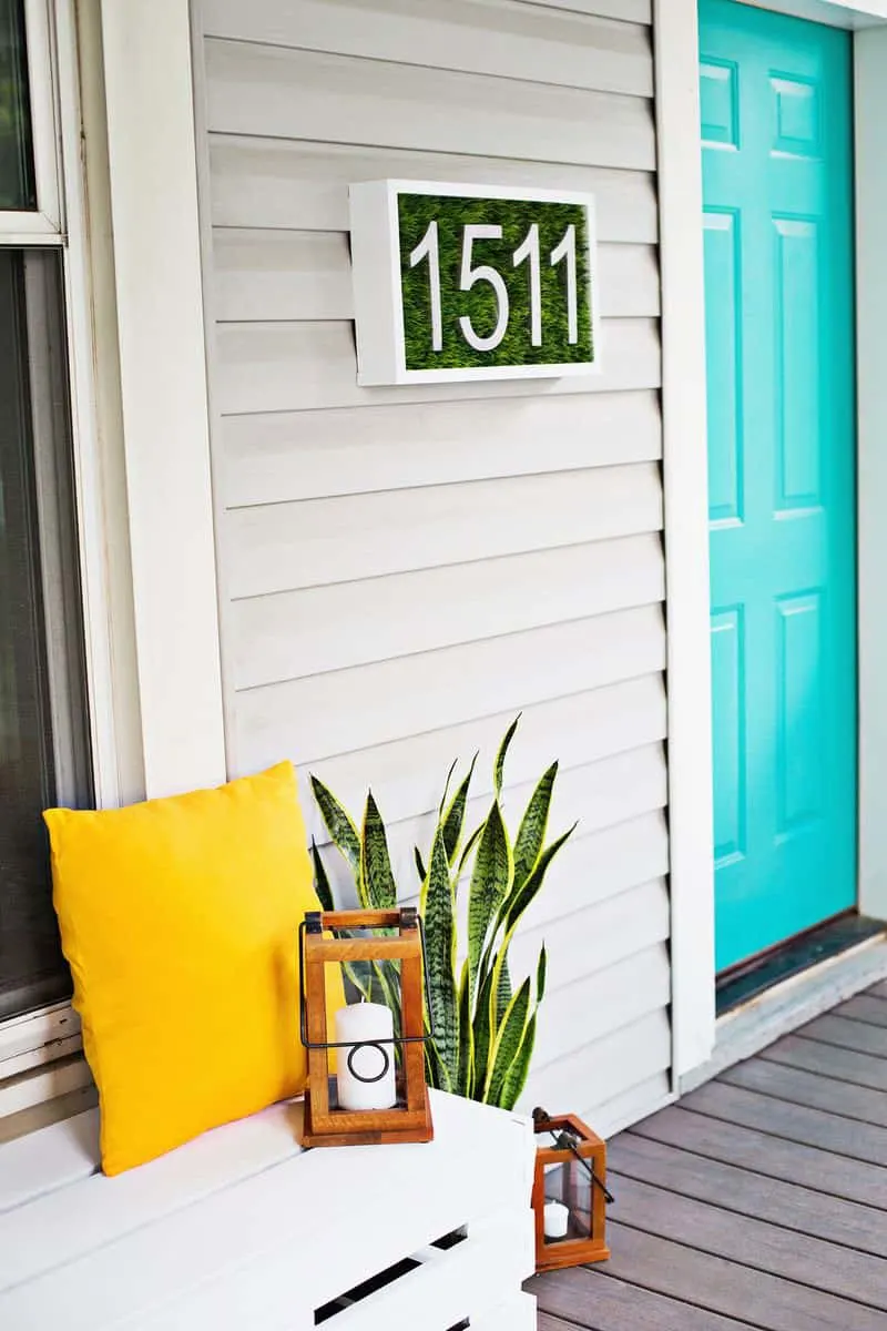 Modern House Number DIY with Astroturf