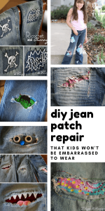 At last! DIY jean patch repair ideas that the kids will actually like! There are ideas here for moms too!