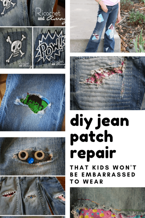 At last! DIY jean patch repair ideas that the kids will actually like! There are ideas here for moms too!