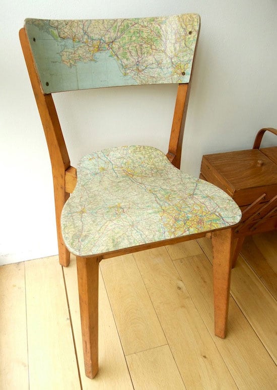 Decoupage Map Chair