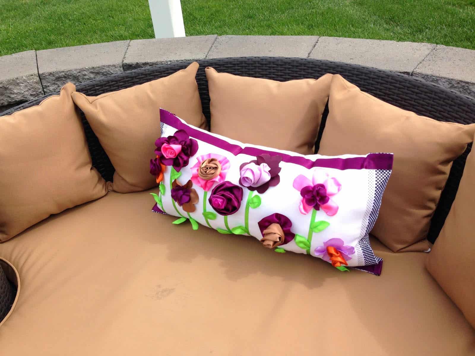 No Sew Grandin Road Outdoor Pillow Knockoff