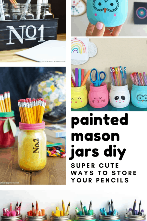 Loving these painted mason jars! Such vibrant colours! And these diy projects are the perfect way to store all your pens, pencils, paint brushes and even make up brushes!