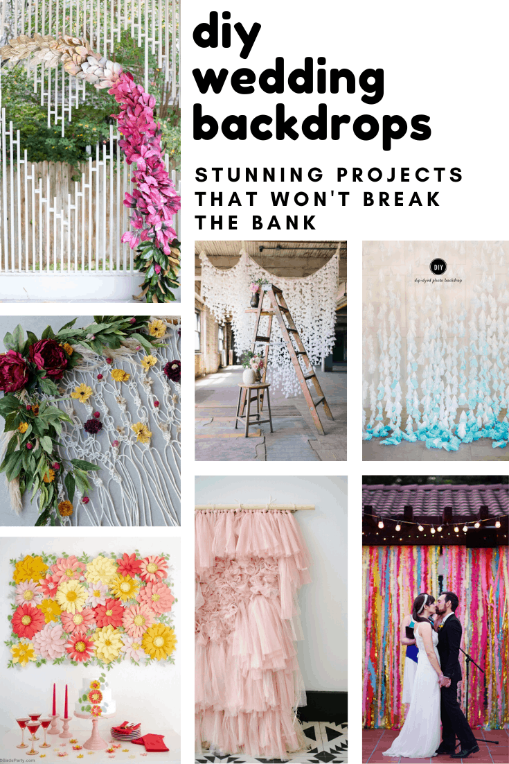 Need to cover up a venue eyesore? Try one of these DIY wedding background projects