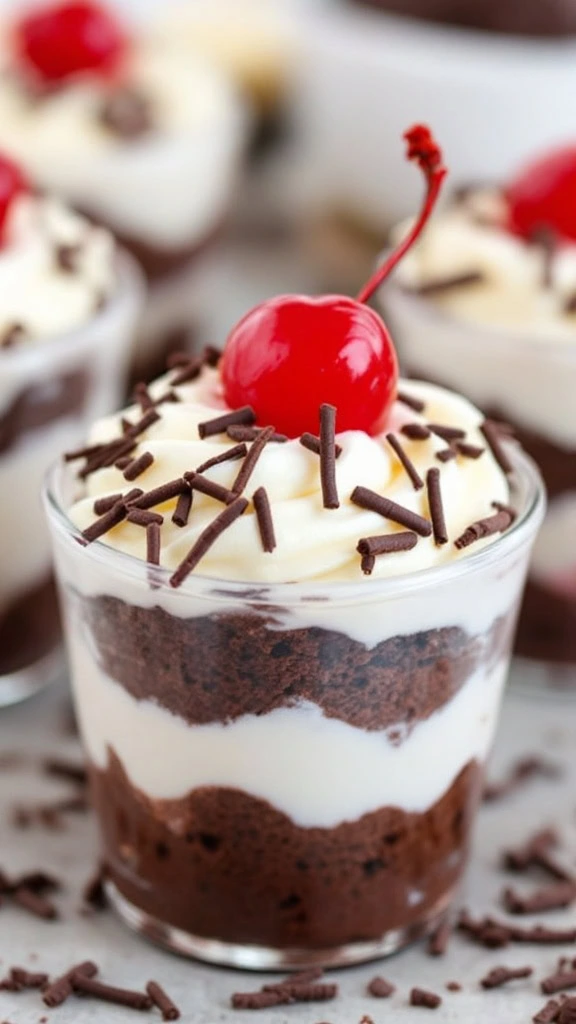 These DLUX mini dessert cups are the perfect treat for any chocolate lover. With layers of rich chocolate cake, creamy filling, and a cherry on top, they’re both cute and delicious. Check out the recipe for these tasty cups here!