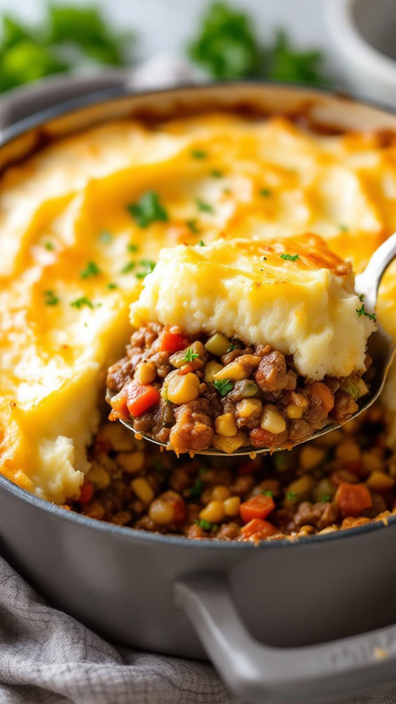 Shepherd's Pie is a cozy dish that warms you right up. The blend of savory meat and veggies under creamy mashed potatoes is simply delightful. 