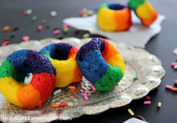 Mini Rainbow Doughnuts