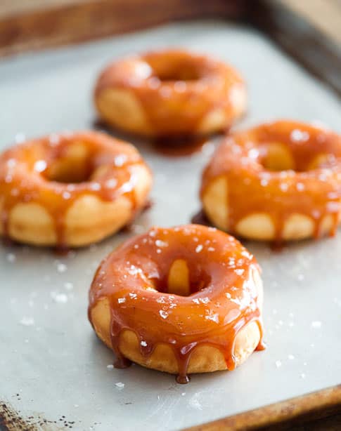 Doughnuts with Burnt Caramel and Sea Salt