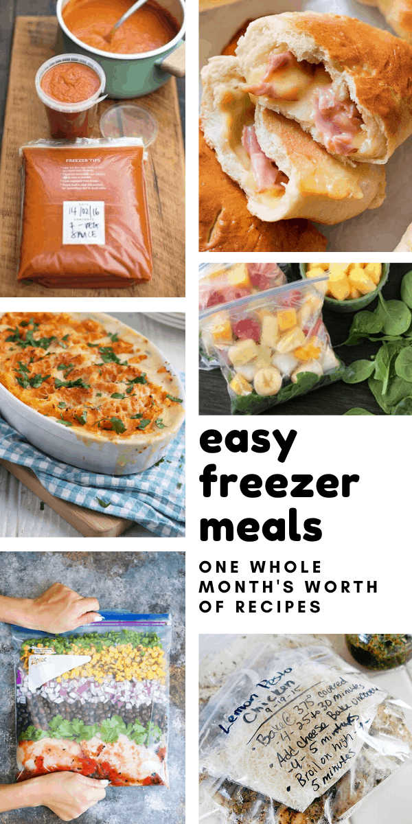 Wow! One whole month of easy freezer meals that are healthy and delicious! Perfect for busy times and new moms!