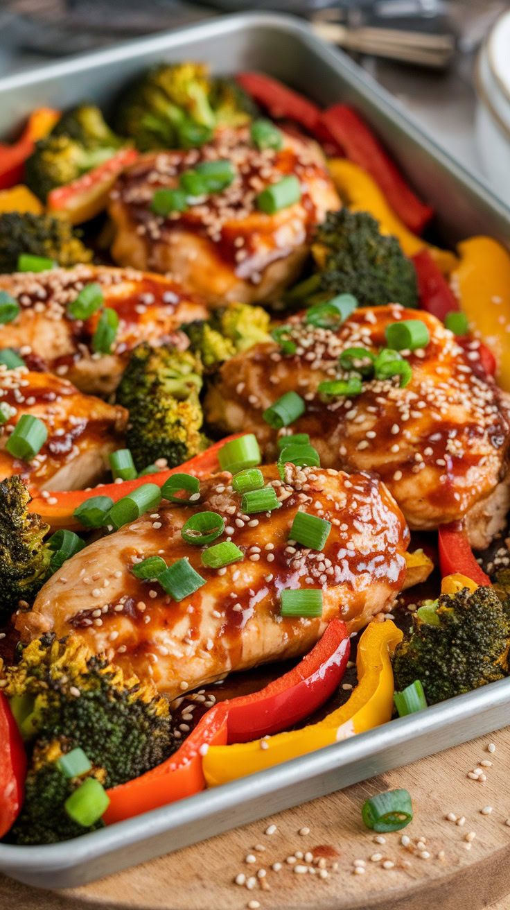 This easy sheet pan teriyaki chicken and vegetables brings a tasty twist to your dinner routine. With juicy chicken, vibrant veggies, and a delicious sauce, it's simple and satisfying. Check out the full recipe for a quick meal that everyone will love! Easy Sheet Pan Teriyaki Chicken and Vegetables