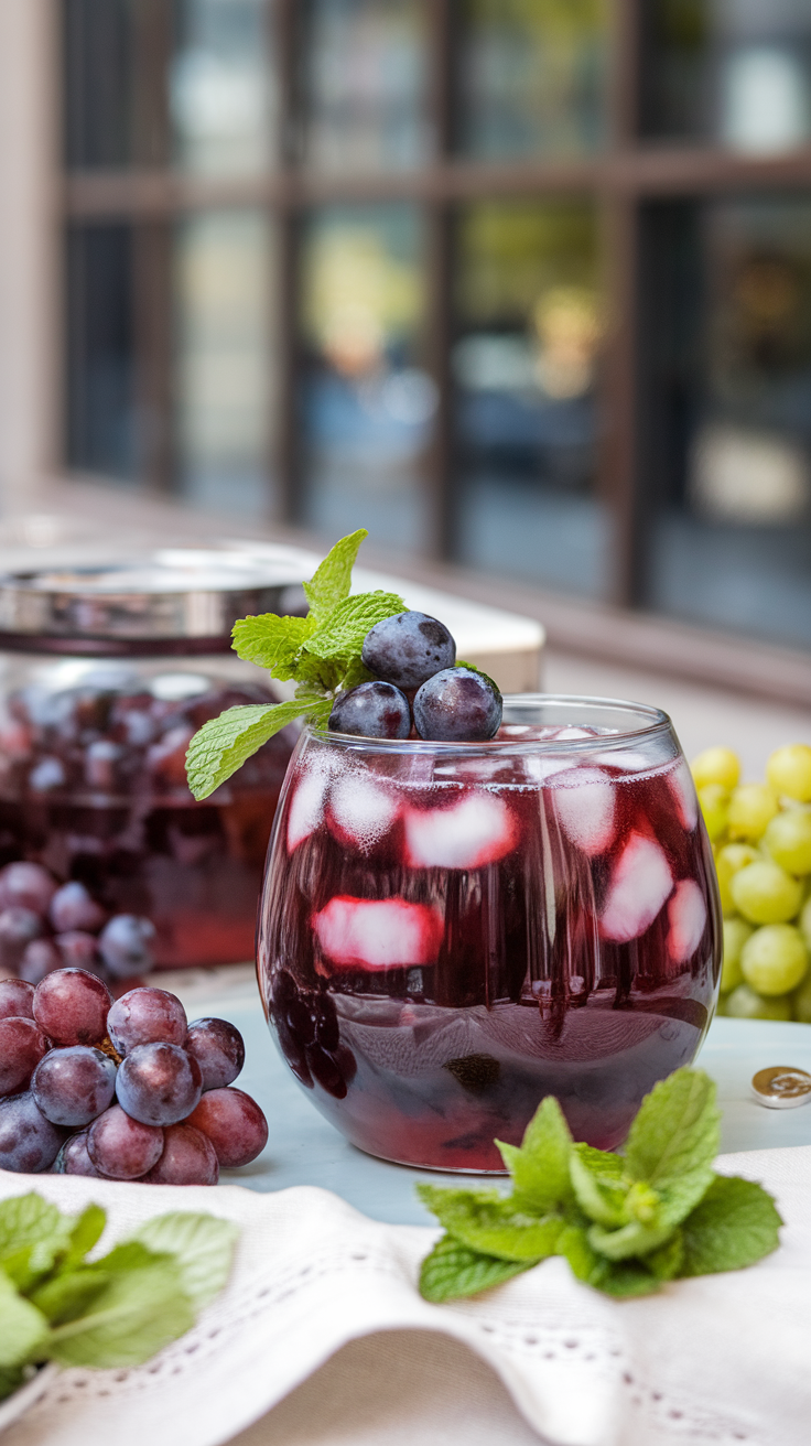 Fizzy Grape Punch is a delightful, refreshing drink that's perfect for any gathering. This mocktail combines the sweet and tart flavors of grapes with a fizzy twist, making it both fun and flavorful. It’s easy to whip up, requiring just a few ingredients, and is sure to impress your friends and family.