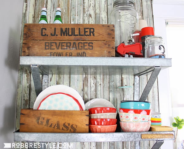 Use vintage crates as storage boxes