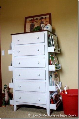 Transform a drab dresser into a book lover's delight