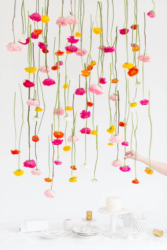 DIY Hanging Flower Installation