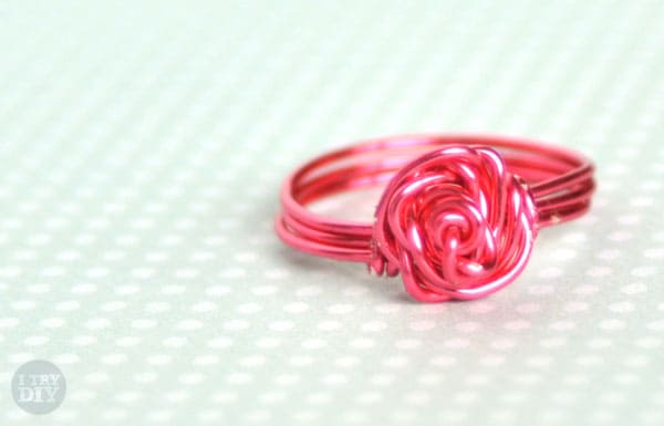 DIY Rose Shaped Wire Ring