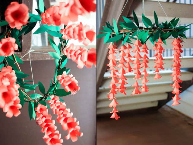 Paper Floral Chandelier