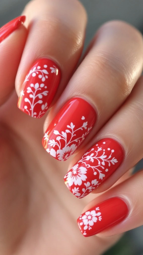 ❤️✨ Add some festive flair to your look with these gorgeous red winter nails! Perfect for holiday parties or cozy nights in. 💅❄️ #RedNailIdeas #WinterStyle #NailArtInspiration