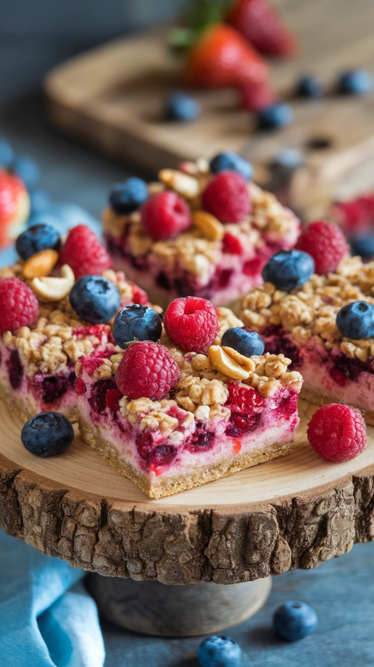 Fruity oatmeal crumble bars are a sweet treat that everyone loves. These bars combine oats, fresh berries, and a crumbly topping for a delightful bite. Perfect for bake sales, they’re easy to make and even easier to eat!