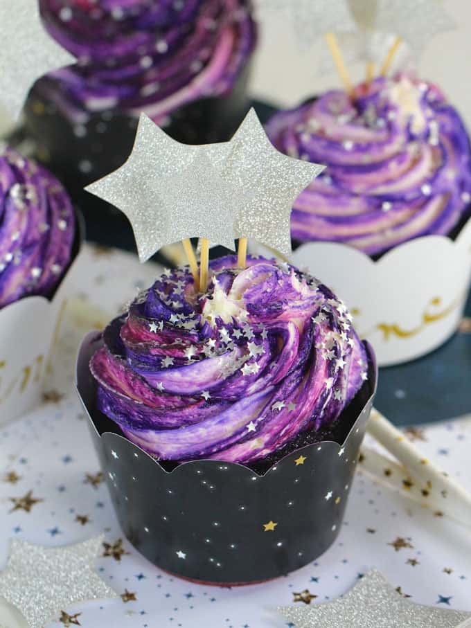 Galaxy Cupcakes with a Trick