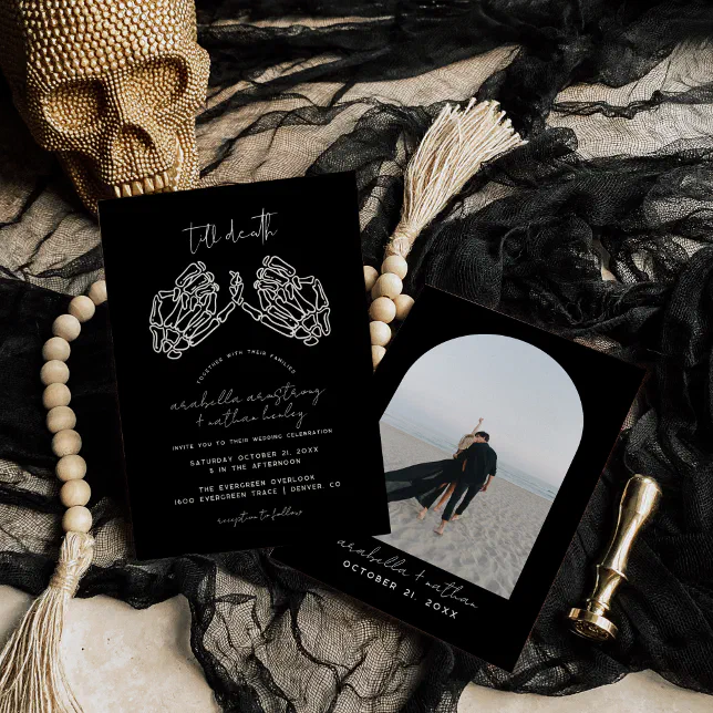 Gothic Wedding Invite, Moody Till Death Wedding Invitation