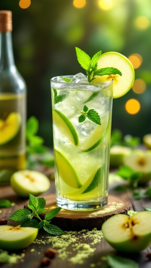 Green Apple Fizz is a delightful cocktail that combines the crisp, tart flavor of green apples with refreshing mint and a fizzy finish. This drink is perfect for summer parties or any gathering where you want something light and invigorating.