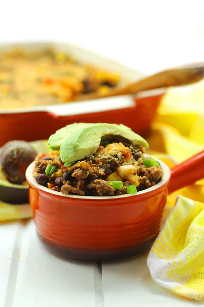 Quinoa And Kale Taco Casserole<